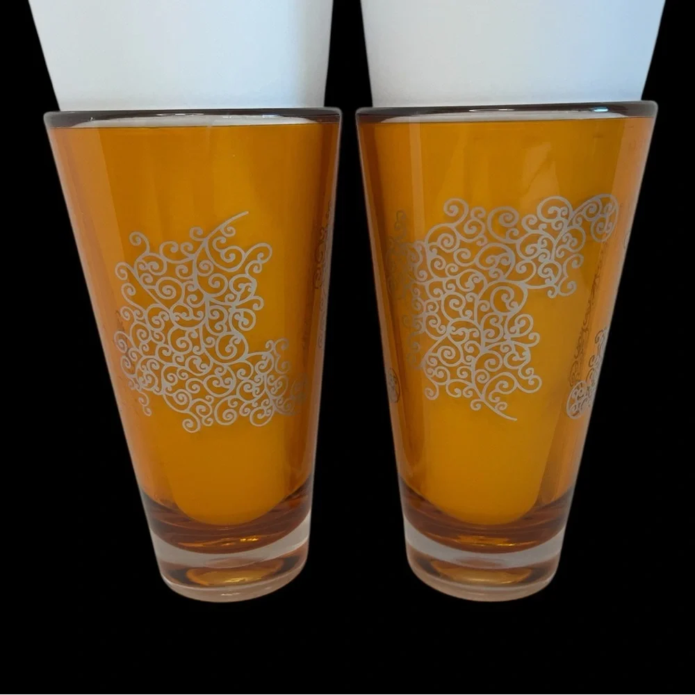Starbucks Orange Highball Tumbler Filigree Baroque Rococo 2004 Collectible 20oz